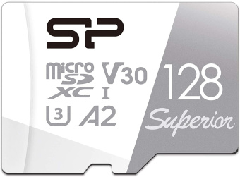 Флеш карта microSDXC 128GB Silicon Power SP128GBSTXDA2V20SP Superior + adapter - купить недорого с доставкой в интернет-магазине