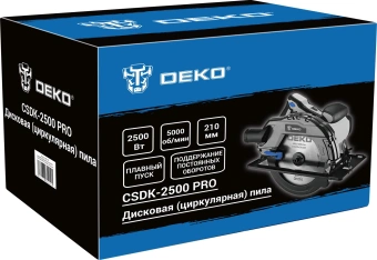 Циркулярная пила (дисковая) Deko CSDK-2500 PRO 2500Вт (ручная) D диска.:210мм (085-1153) - купить недорого с доставкой в интернет-магазине