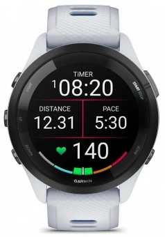 Смарт-часы Garmin Forerunner 265 33мм 1.3" AMOLED корп.черный/белый рем.белый (010-02810-11) - купить недорого с доставкой в интернет-магазине