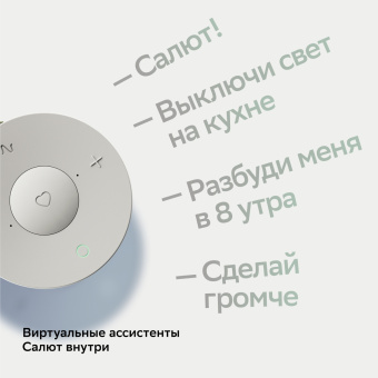 Умная колонка Sber Boom Mini SBDV-00095 Салют белый 5W 1.0 BT/Wi-Fi (SBDV-00095G) - купить недорого с доставкой в интернет-магазине