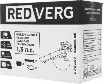Воздуходувка-пылесос RedVerg RD-BG230 1000Вт зеленый/черный - купить недорого с доставкой в интернет-магазине