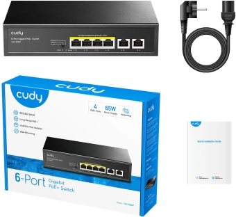 Коммутатор Cudy GS1006P (L2) 6x1Гбит/с 6PoE+ неуправляемый - купить недорого с доставкой в интернет-магазине