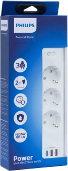 Сетевой фильтр Philips CHP4336WB/51 3м (3 розетки) белый (коробка) - купить недорого с доставкой в интернет-магазине