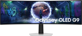 Монитор Samsung 49" Odyssey OLED G9 S49DG932SIXCI серебристый OLED LED 32:9 HDMI матовая HAS 250cd 178гр/178гр 5120x1440 240Hz FreeSync Premium Pro DP USB 12.9кг - купить недорого с доставкой в интернет-магазине
