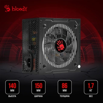 Блок питания Bloody ATX 700W BD-PS700W 80 PLUS WHITE (20+4pin) APFC 120mm fan color LED 6xSATA RTL - купить недорого с доставкой в интернет-магазине