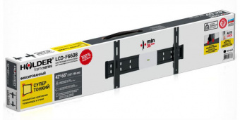 Кронштейн для телевизора Holder LCD-F6608 черный 42"-65" макс.45кг настенный фиксированный - купить недорого с доставкой в интернет-магазине