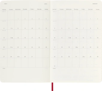 Еженедельник Moleskine ACADEMIC SOFT WKNT Large 130х210мм датир.18мес 208стр. мягкая обложка красный - купить недорого с доставкой в интернет-магазине
