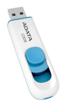 Флеш Диск A-Data 16Gb Classic C008 AC008-16G-RWE USB2.0 белый/синий - купить недорого с доставкой в интернет-магазине