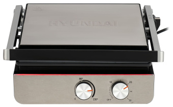 Электрогриль Hyundai HYG-5047 2200Вт серебристый/черный - купить недорого с доставкой в интернет-магазине