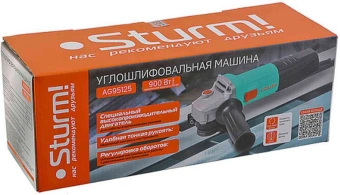 Углошлифовальная машина Sturm! AG95125 900Вт 10000об/мин рез.шпин.:M14 d=125мм - купить недорого с доставкой в интернет-магазине