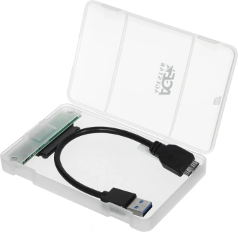 Внешний корпус для HDD/SSD AgeStar 3UBCP3 SATA USB3.0 пластик белый 2.5" - купить недорого с доставкой в интернет-магазине