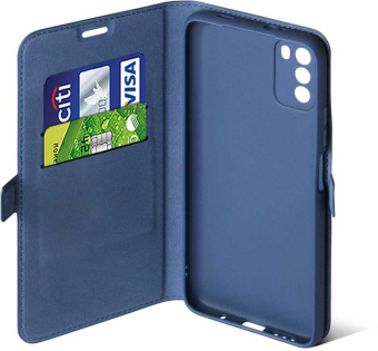 Чехол (флип-кейс) DF для Xiaomi Poco M3 poFlip-03 синий (DF POFLIP-03 (BLUE)) - купить недорого с доставкой в интернет-магазине