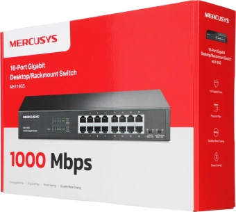 Коммутатор Mercusys MS116GS (L2) 16x1Гбит/с неуправляемый - купить недорого с доставкой в интернет-магазине