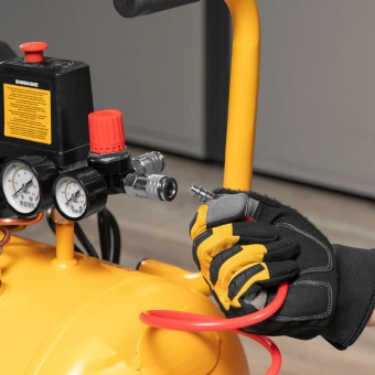 Компрессор поршневой Denzel DK1800/50,Х-PRO масляный 280л/мин 50л 1800Вт желтый/черный - купить недорого с доставкой в интернет-магазине