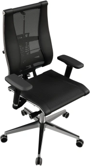 Кресло руководителя Метта Yoga 4DF B2-14D - YM93+Infinity черный сетка/ткань крестов. алюминий хром (комплект 1шт) - купить недорого с доставкой в интернет-магазине