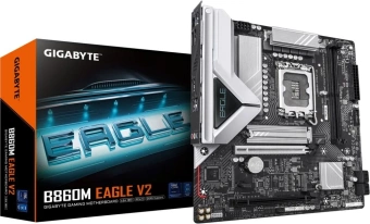 Материнская плата Gigabyte B860M EAGLE V2 Soc-1851 Intel B860 2xDDR5 mATX AC`97 8ch(7.1) 2.5Gg RAID+HDMI+DP - купить недорого с доставкой в интернет-магазине