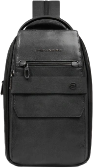 Рюкзак слинг мужской Piquadro Solm CA7028S141/N черный кожа - купить недорого с доставкой в интернет-магазине