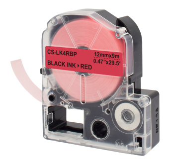Картридж ленточный Cactus CS-LK4RBP LK-4RBP черный на красном 12x9 для Epson LW300/LW400/LW700/LW600P/LW1000P/K400/Z700/Z900 - купить недорого с доставкой в интернет-магазине
