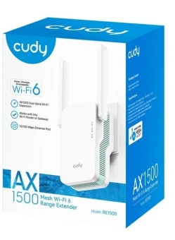 Повторитель беспроводного сигнала Cudy RE1500 AX1500 10/100BASE-TX/Wi-Fi белый - купить недорого с доставкой в интернет-магазине