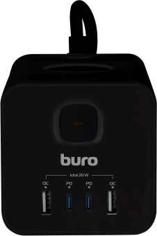 Сетевой удлинитель Buro BU-PTE4.1UC-Plus-B 1.5м (4 розетки) черный (пакет ПЭ) - купить недорого с доставкой в интернет-магазине
