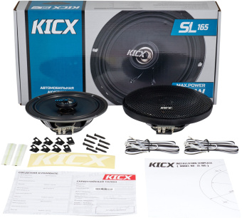 Колонки автомобильные Kicx SL-165 100Вт 91дБ 4Ом 16.5см (6 1/2дюйм) (ком.:2кол.) коаксиальные двухполосные - купить недорого с доставкой в интернет-магазине
