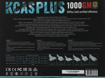 Блок питания Formula ATX 1000W AC KCAS PLUS 1000GM V2 80+ gold (20+4pin) APFC 140mm fan 10xSATA Cab Manag RTL - купить недорого с доставкой в интернет-магазине