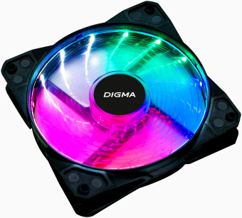 Вентилятор для корпуса Digma DFAN-FRGB2 RGB 120х120x25 черный 3-pin 4-pin (Molex) 23дБ (упак.:1шт) Ret - купить недорого с доставкой в интернет-магазине