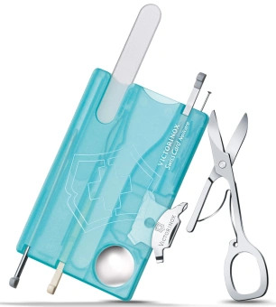 Швейцарская карта Victorinox SwissCard Nailcare (0.7240.T21) бирюзовый полупрозрачный коробка подарочная - купить недорого с доставкой в интернет-магазине