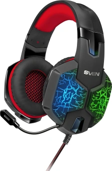 Наушники с микрофоном Sven AP-U988MV черный/красный 2.2м мониторные оголовье - купить недорого с доставкой в интернет-магазине