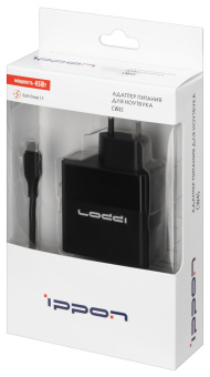 Блок питания Ippon CW45 автоматический 45W 5V-20V 3A 5A от бытовой электросети - купить недорого с доставкой в интернет-магазине