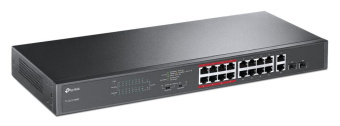 Коммутатор TP-Link TL-SL1218MP (L2) 16x100Мбит/с 2x1Гбит/с 2xКомбо(1000BASE-T/SFP) 16PoE+ 192W неуправляемый - купить недорого с доставкой в интернет-магазине
