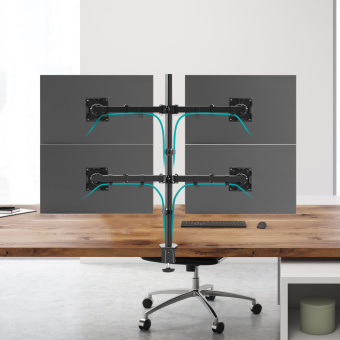 Кронштейн для мониторов Onkron D421E черный 13"-32" макс.32кг настольный поворот и наклон - купить недорого с доставкой в интернет-магазине