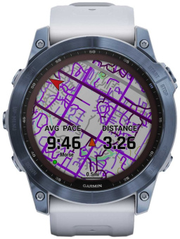 Смарт-часы Garmin Fenix 7X 1.4" корп.синий рем.белый (010-02541-15) - купить недорого с доставкой в интернет-магазине