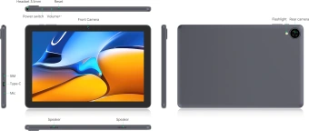 Планшет Digma Z10 SC9863A (1.6) 8C RAM3Gb ROM32Gb 10.1" IPS 1280x800 4G Android 15 Go серый 5Mpix 2Mpix BT WiFi microSD 256Gb 6000mAh 255hrs - купить недорого с доставкой в интернет-магазине
