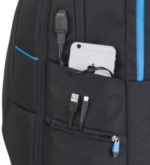Рюкзак для ноутбука 17.3" Riva 7860 черный полиэстер - купить недорого с доставкой в интернет-магазине
