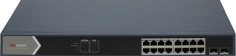 Коммутатор Hikvision DS-3E0518P-E/M(B) (L2) 16x1Гбит/с 2SFP 16PoE 125W неуправляемый - купить недорого с доставкой в интернет-магазине