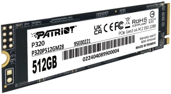 Накопитель SSD Patriot PCIe 3.0 x4 512GB P320P512GM28 P320 M.2 2280 - купить недорого с доставкой в интернет-магазине