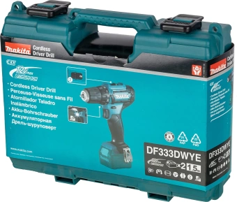 Дрель-шуруповерт Makita DF333DWYE аккум. патрон:быстрозажимной (кейс в комплекте) - купить недорого с доставкой в интернет-магазине