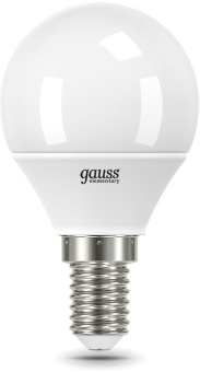 Лампа светодиодная Gauss 8Вт цок.:E14 шар 220B св.свеч.бел.теп. G45 (упак.:1шт) (53118) - купить недорого с доставкой в интернет-магазине