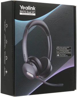 Наушники с микрофоном Yealink BH70 Dual UC USB-A черный накладные BT оголовье - купить недорого с доставкой в интернет-магазине