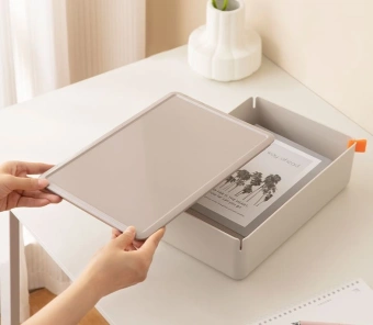 Короб для хранения Deli XDM12grey 1отд. 317x212x93,5мм серый/серый пластик - купить недорого с доставкой в интернет-магазине