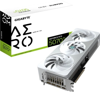 Видеокарта Gigabyte PCI-E GV-N507TAERO OC-16GD 1.0 NVIDIA GeForce RTX 5070TI 16Gb 256bit GDDR7 2805/28000 HDMIx1 DPx3 HDCP Ret - купить недорого с доставкой в интернет-магазине