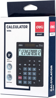 Калькулятор настольный Deli E1519A черный 12-разр. - купить недорого с доставкой в интернет-магазине