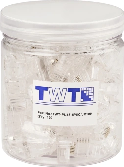 Коннектор Lanmaster (TWT-PL45-8P8C/JR100) UTP кат.5E RJ45 прозрачный (упак.:100шт) - купить недорого с доставкой в интернет-магазине
