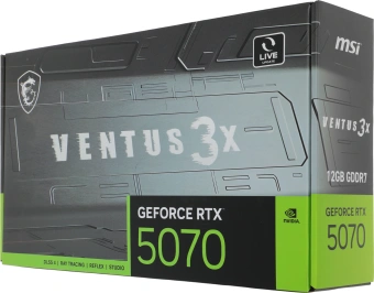 Видеокарта MSI PCI-E 5.0 RTX 5070 12G VENTUS 3X NVIDIA GeForce RTX 5070 12Gb 192bit GDDR7 2512/28000 HDMIx1 DPx3 HDCP Ret - купить недорого с доставкой в интернет-магазине