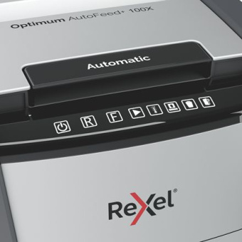 Шредер Rexel Optimum AutoFeed 100X черный с автоподачей (секр.P-4) фрагменты 100лист. 34лтр. скрепки скобы пл.карты - купить недорого с доставкой в интернет-магазине