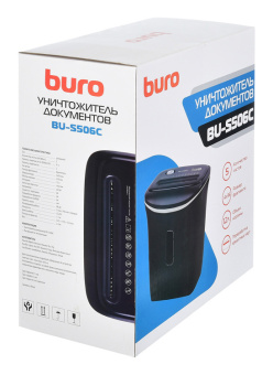 Шредер Buro Home BU-S506C черный (секр.P-4) фрагменты 5лист. 12лтр. пл.карты - купить недорого с доставкой в интернет-магазине