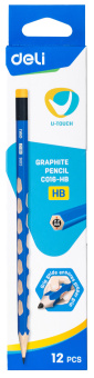 Карандаш ч/г Deli EC016-HB U-Touch HB трехгран. (12шт) - купить недорого с доставкой в интернет-магазине