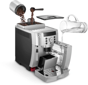 Кофемашина Delonghi Magnifica S ECAM22.110.SB 1450Вт серебристый - купить недорого с доставкой в интернет-магазине