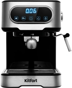 Кофеварка рожковая Kitfort КТ-765 1100Вт серебристый/черный - купить недорого с доставкой в интернет-магазине